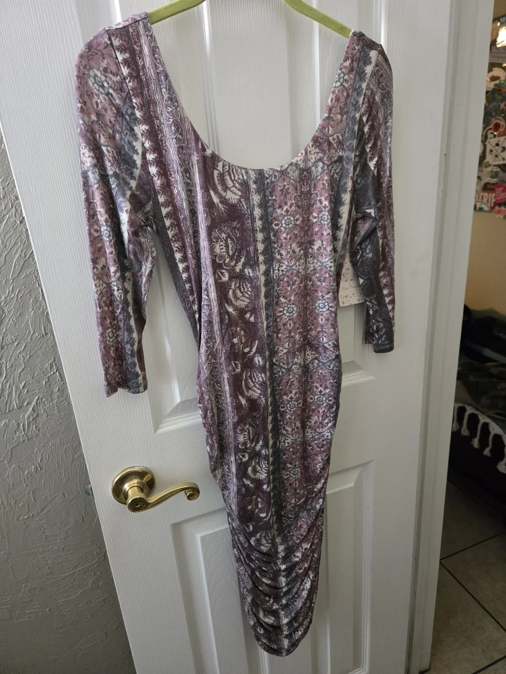 Free People Jasmine Boho Ruched Bodycon Dress